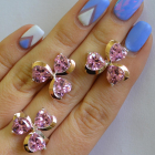 Срібний набір з накладками з золота