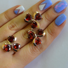 Срібний набір з накладками з золота