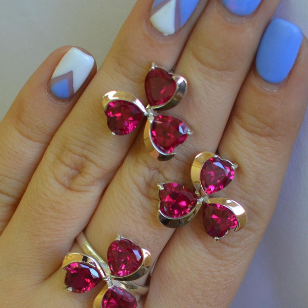 Срібний набір з накладками з золота