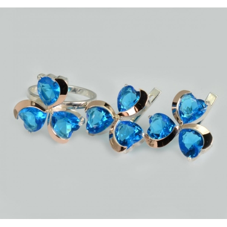 Серебряный набор с накладками из золота