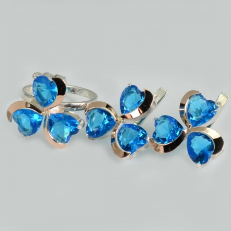 Срібний набір з накладками з золота