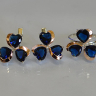 Срібний набір з накладками з золота