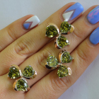 Срібний набір з накладками з золота