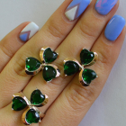 Срібний набір з накладками з золота