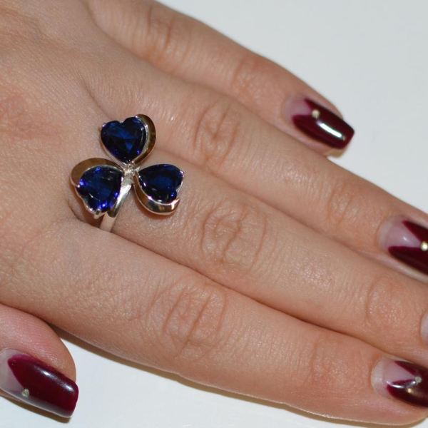 Срібна каблучка з пластинами із золота