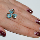 Срібна каблучка з пластинами із золота