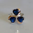 Срібна каблучка з пластинами із золота