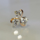 Срібна каблучка з пластинами із золота