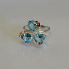 Срібна каблучка з пластинами із золота