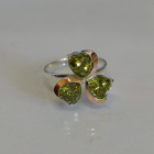 Срібна каблучка з пластинами із золота