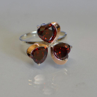 Срібна каблучка з пластинами із золота