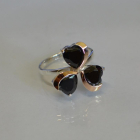 Срібна каблучка з пластинами із золота