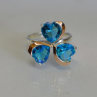 Срібна каблучка з пластинами із золота