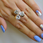 Срібна каблучка з пластинами із золота