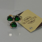 Срібна каблучка з пластинами із золота