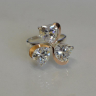 Срібна каблучка з пластинами із золота