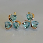 Срібні сережки з золотими напайками