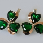 Срібні сережки з золотими напайками