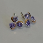 Срібні сережки з золотими напайками