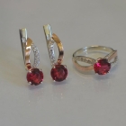 Срібний комплект зі вставками з золота