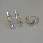 Срібний комплект зі вставками з золота