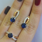 Срібний комплект зі вставками з золота