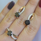 Срібний комплект зі вставками з золота