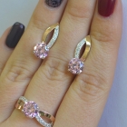 Срібний комплект зі вставками з золота