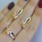 Срібний комплект зі вставками з золота