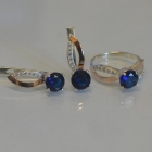 Срібний комплект зі вставками з золота