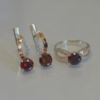 Срібний комплект зі вставками з золота