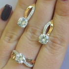 Срібний комплект зі вставками з золота