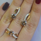 Срібний комплект зі вставками з золота