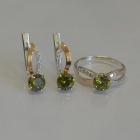 Срібний комплект зі вставками з золота