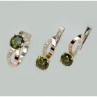 Срібний комплект зі вставками з золота