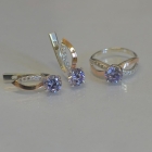 Срібний комплект зі вставками з золота