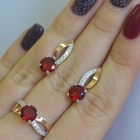 Срібний комплект зі вставками з золота