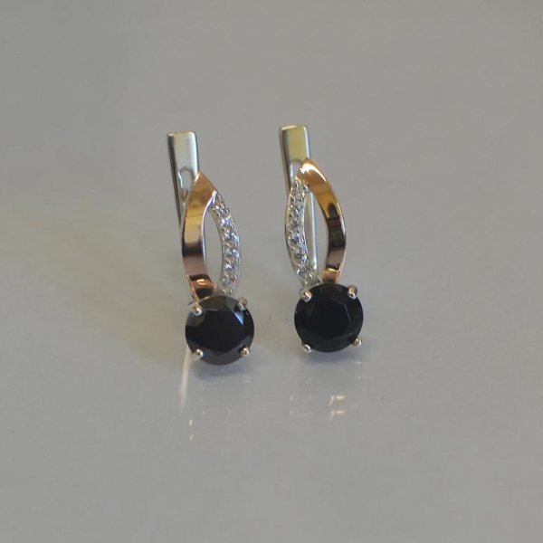 Срібні сережки з золотими накладками