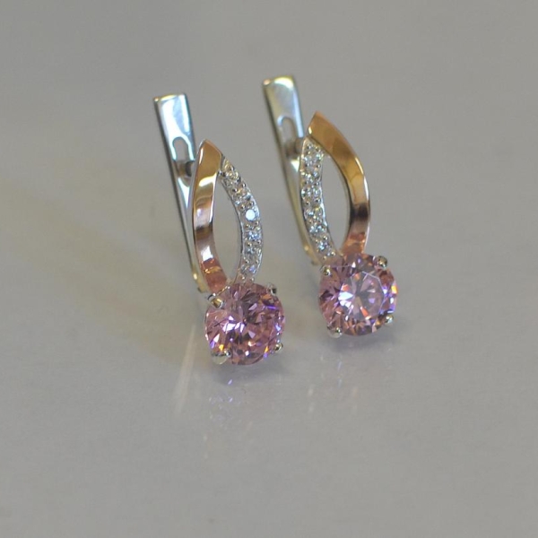 Срібні сережки з золотими накладками