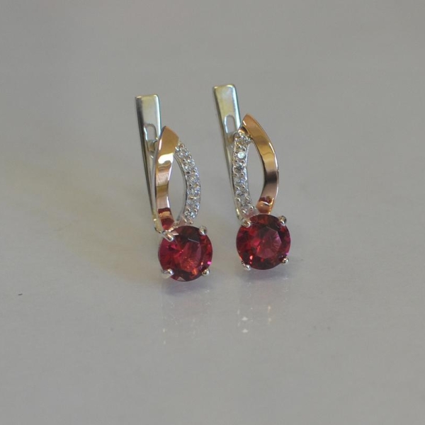 Срібні сережки з золотими накладками