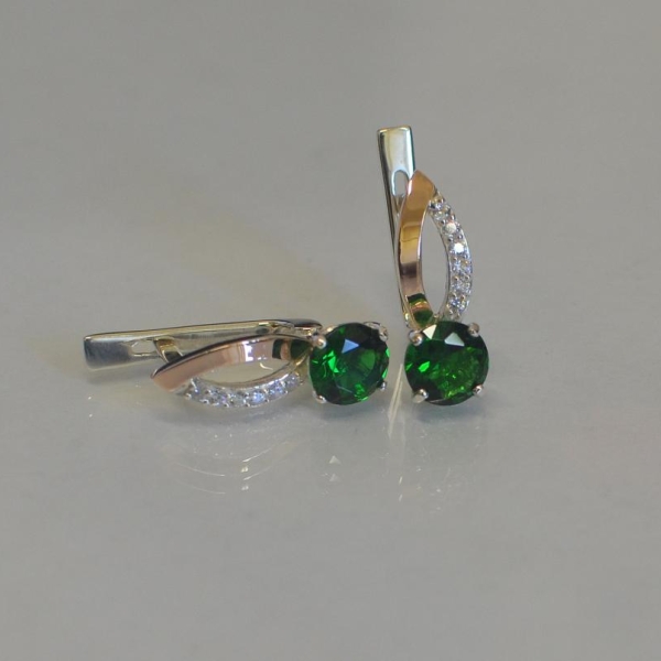 Срібні сережки з золотими накладками