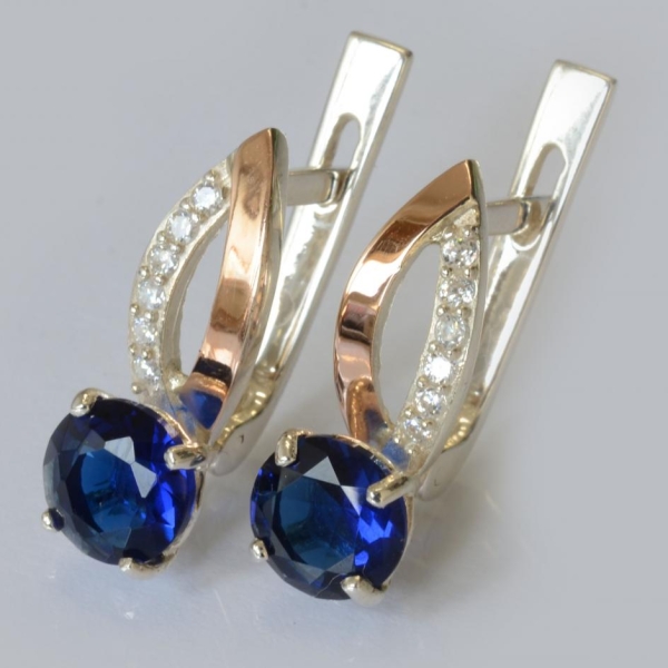 Срібні сережки з золотими накладками