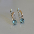 Срібні сережки з золотими накладками