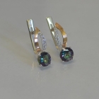 Срібні сережки з золотими накладками