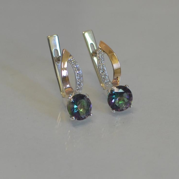 Срібні сережки з золотими накладками