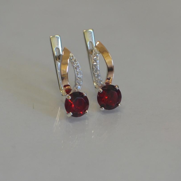 Срібні сережки з золотими накладками