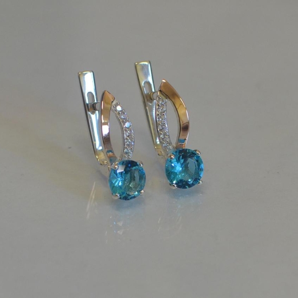 Срібні сережки з золотими накладками