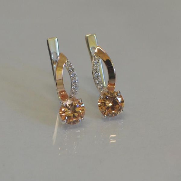 Срібні сережки з золотими накладками