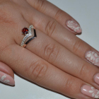 Срібна каблучка з золотими пластинами