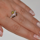 Срібна каблучка з золотими пластинами